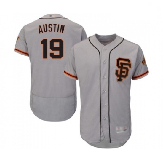 Mens San Francisco Giants 19 Tyler Austin Grey Alternate Flex Base Authentic Collection Baseball Jer