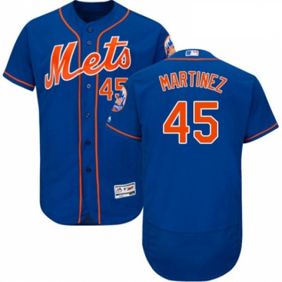 Mens Majestic New York Mets 45 Pedro Martinez Royal Blue Alternate Flex Base Authentic Collection ML