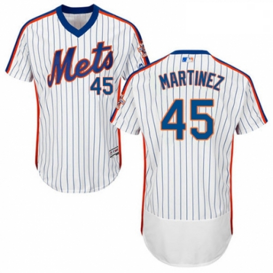 Mens Majestic New York Mets 45 Pedro Martinez White Alternate Flex Base Authentic Collection MLB Jer