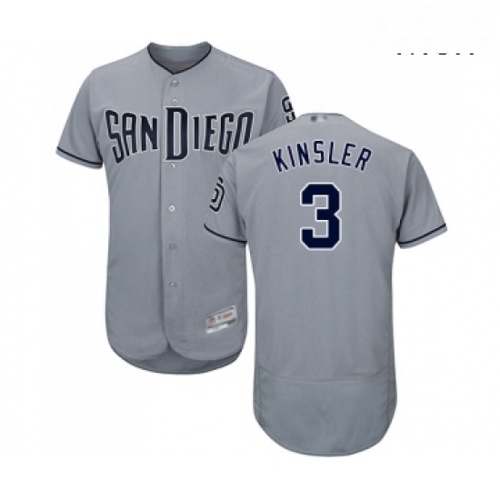 Mens San Diego Padres 3 Ian Kinsler Authentic Grey Road Cool Base Baseball Jersey