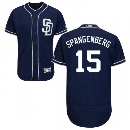 Mens Majestic San Diego Padres 15 Cory Spangenberg Navy Blue Alternate Flexbase Authentic Collection