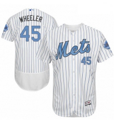 Mens Majestic New York Mets 45 Zack Wheeler Authentic White 2016 Fathers Day Fashion Flex Base MLB J