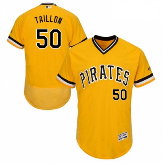 Mens Majestic Pittsburgh Pirates 50 Jameson Taillon Gold Alternate Flex Base Authentic Collection ML