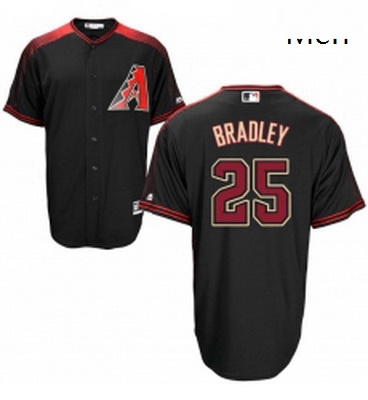 Mens Majestic Arizona Diamondbacks 25 Archie Bradley Replica Black Alternate Home Cool Base MLB Jers