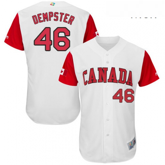 Mens Canada Baseball Majestic 46 Ryan Dempster White 2017 World Baseball Classic Authentic Team Jers