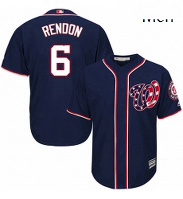 Mens Majestic Washington Nationals 6 Anthony Rendon Replica Navy Blue Alternate 2 Cool Base MLB Jers