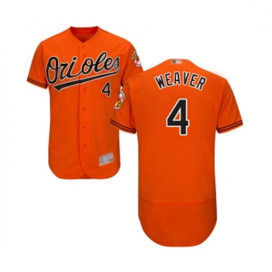 Mens Baltimore Orioles 4 Earl Weaver Orange Alternate Flex Base Authentic Collection Baseball Jersey