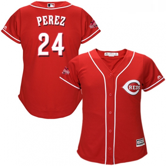 Womens Majestic Cincinnati Reds 24 Tony Perez Replica Red Alternate Cool Base MLB Jersey