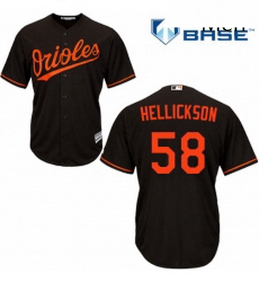 Mens Majestic Baltimore Orioles 58 Jeremy Hellickson Replica Black Alternate Cool Base MLB Jersey