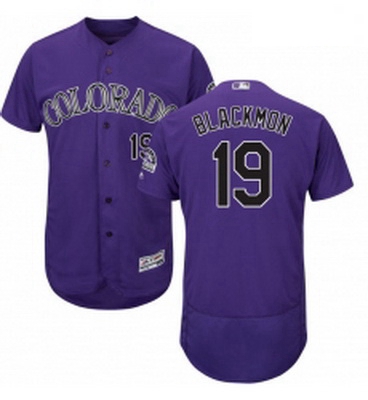 Mens Majestic Colorado Rockies 19 Charlie Blackmon Purple Alternate Flex Base Authentic Collection M