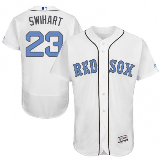 Mens Majestic Boston Red Sox 23 Blake Swihart Authentic White 2016 Fathers Day Fashion Flex Base MLB