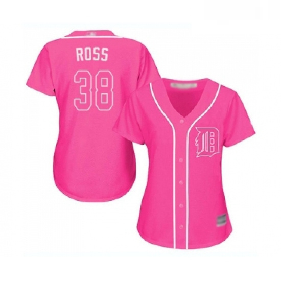 Womens Detroit Tigers 38 Tyson Ross Replica Pink Fashion Cool Base Baseball Jersey