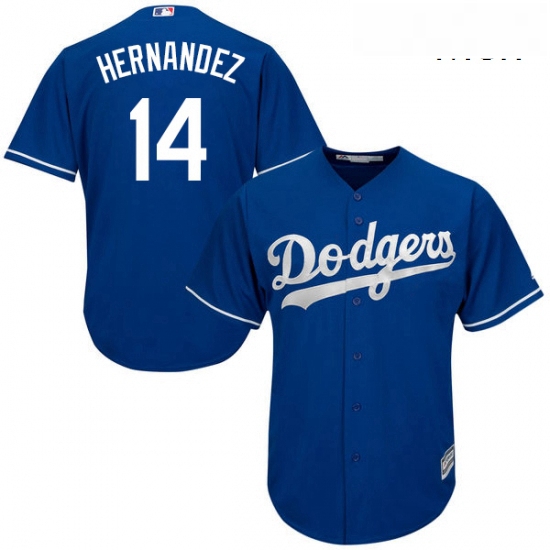 Mens Majestic Los Angeles Dodgers 14 Enrique Hernandez Replica Royal Blue Alternate Cool Base MLB Je