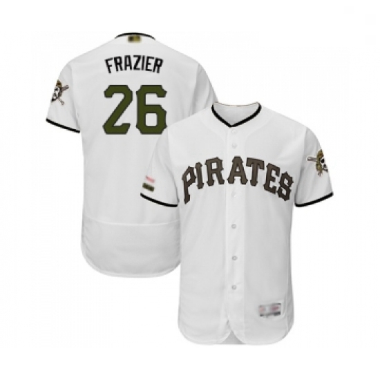 Mens Pittsburgh Pirates 26 Adam Frazier White Alternate Authentic Collection Flex Base Baseball Jers