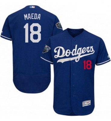 Mens Majestic Los Angeles Dodgers 18 Kenta Maeda Royal Blue Alternate Flex Base Collection 2018 Worl