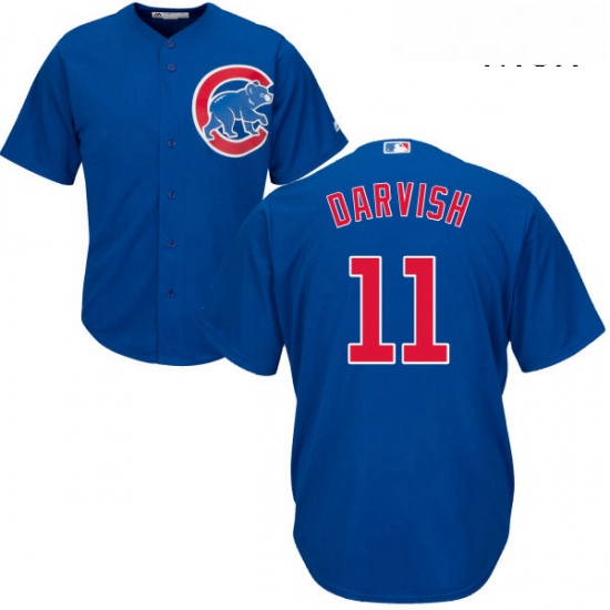 Mens Majestic Chicago Cubs 11 Yu Darvish Replica Royal Blue Alternate Cool Base MLB Jersey