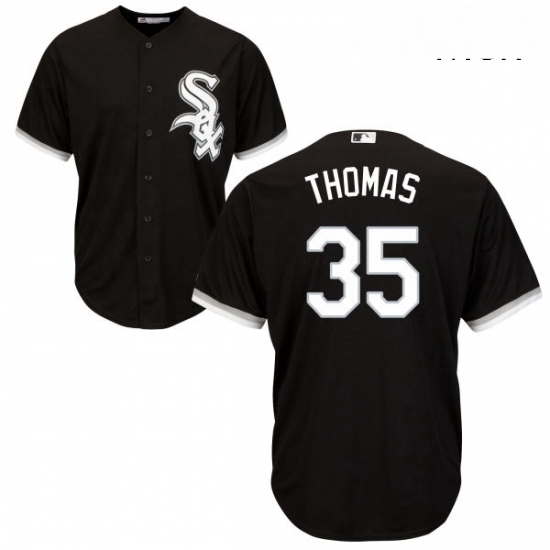 Mens Majestic Chicago White Sox 35 Frank Thomas Replica Black Alternate Home Cool Base MLB Jersey