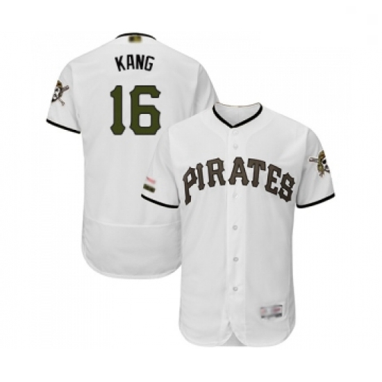 Mens Pittsburgh Pirates 16 Jung ho Kang White Alternate Authentic Collection Flex Base Baseball Jers