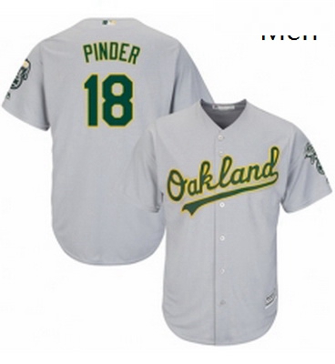 Mens Majestic Oakland Athletics 18 Chad Pinder Replica Grey Road Cool Base MLB Jersey