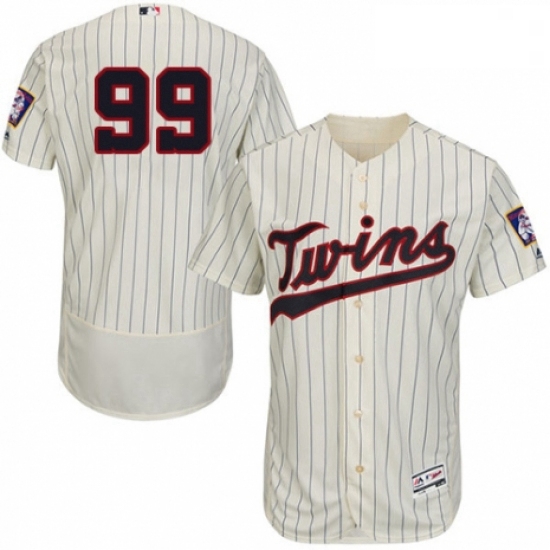 Mens Majestic Minnesota Twins 99 Logan Morrison Authentic Cream Alternate Flex Base Authentic Collec