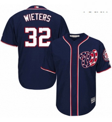 Youth Majestic Washington Nationals 32 Matt Wieters Replica Navy Blue Alternate 2 Cool Base MLB Jers