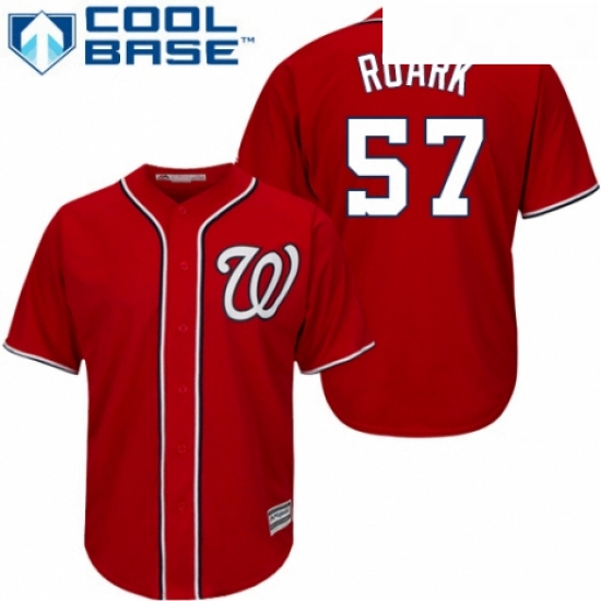 Youth Majestic Washington Nationals 57 Tanner Roark Replica Red Alternate 1 Cool Base MLB Jersey