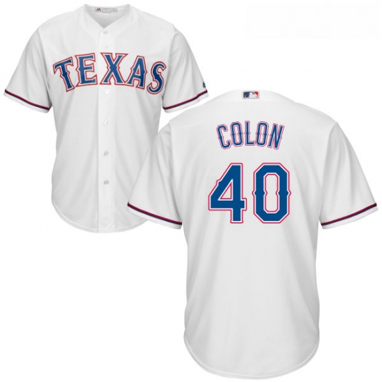 Youth Majestic Texas Rangers 40 Bartolo Colon Authentic White Home Cool Base MLB Jersey