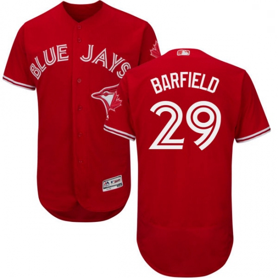 Mens Majestic Toronto Blue Jays 29 Jesse Barfield Scarlet Flexbase Authentic Collection Alternate ML