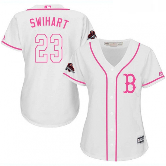 Womens Majestic Boston Red Sox 23 Blake Swihart Authentic White Fashion 2018 World Series Champions 