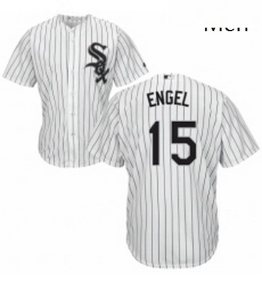 Mens Majestic Chicago White Sox 15 Adam Engel Replica White Home Cool Base MLB Jersey