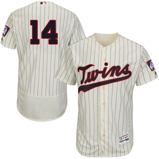 Mens Majestic Minnesota Twins 14 Kent Hrbek Authentic Cream Alternate Flex Base Authentic Collection