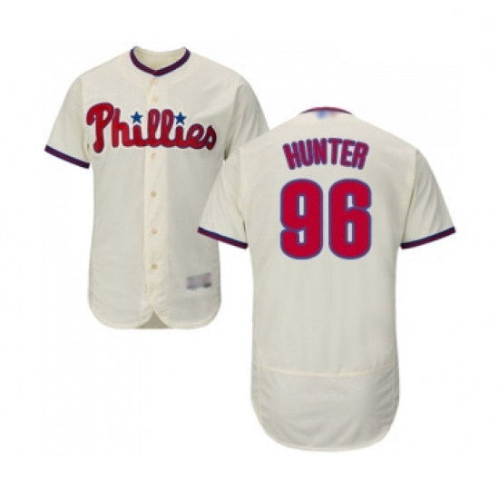 Mens Philadelphia Phillies 96 Tommy Hunter Cream Alternate Flex Base Authentic Collection Baseball J