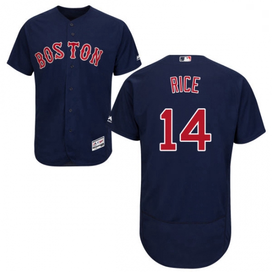 Mens Majestic Boston Red Sox 14 Jim Rice Navy Blue Alternate Flex Base Authentic Collection MLB Jers