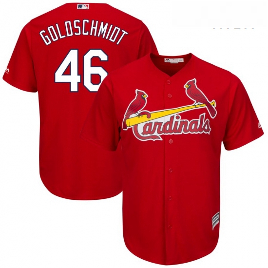 Mens St Louis Cardinals 46 Paul Goldschmidt Majestic Scarlet Alternate Official Cool Base Player Jer