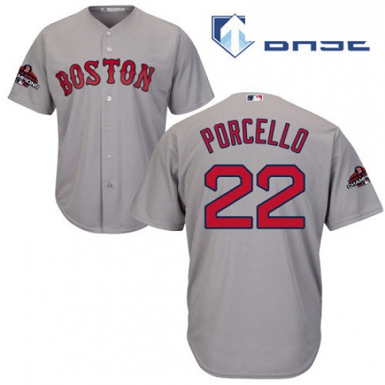 Youth Majestic Boston Red Sox 22 Rick Porcello Authentic Grey Road Cool Base 2018 World Series Champ