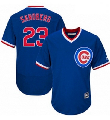 Mens Majestic Chicago Cubs 23 Ryne Sandberg Royal Blue Flexbase Authentic Collection Cooperstown MLB