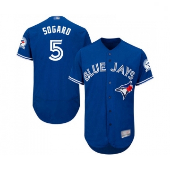 Mens Toronto Blue Jays 5 Eric Sogard Royal Blue Alternate Flex Base Authentic Collection Baseball Je