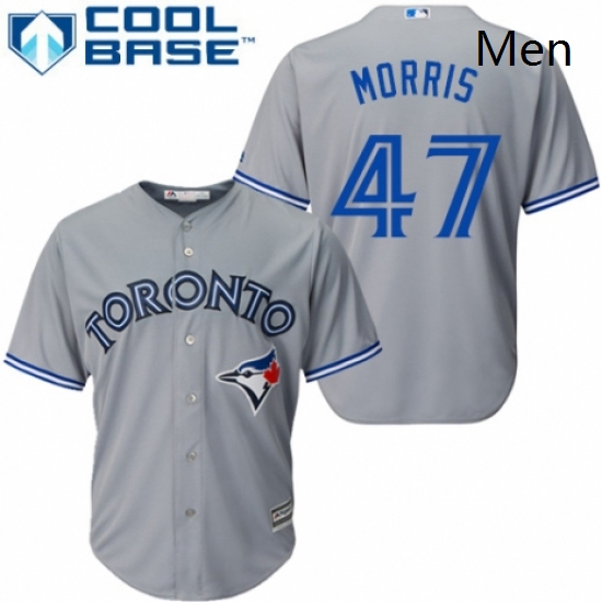 Mens Majestic Toronto Blue Jays 47 Jack Morris Replica Grey Road MLB Jersey