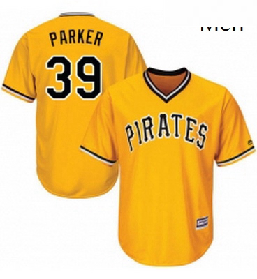 Mens Majestic Pittsburgh Pirates 39 Dave Parker Replica Gold Alternate Cool Base MLB Jersey