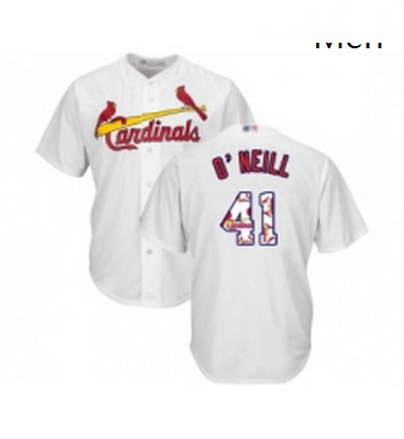 Mens St Louis Cardinals 41 Tyler O Neill Authentic White Team Logo Fashion Cool Base Baseball Jersey