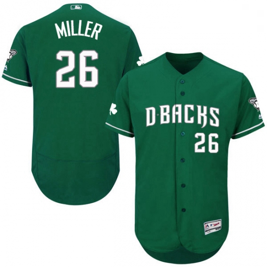 Mens Majestic Arizona Diamondbacks 26 Shelby Miller Green Celtic Flexbase Authentic Collection MLB J