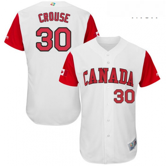 Mens Canada Baseball Majestic 30 Michael Crouse White 2017 World Baseball Classic Authentic Team Jer