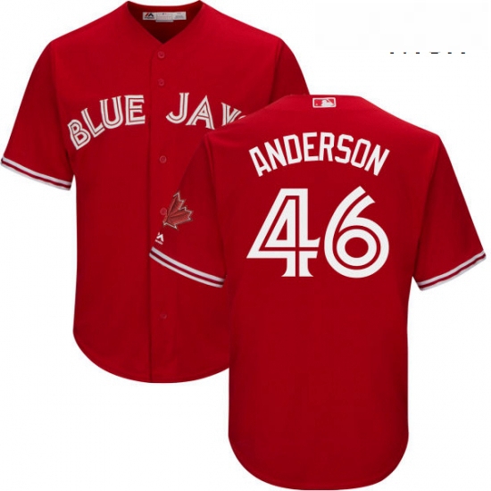 Mens Majestic Toronto Blue Jays 46 Brett Anderson Replica Scarlet Alternate Cool Base MLB Jersey