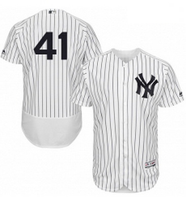 Mens Majestic New York Yankees 41 Adam Lind White Home Flex Base Authentic Collection MLB Jersey