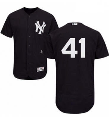 Mens Majestic New York Yankees 41 Adam Lind Navy Blue Alternate Flex Base Authentic Collection MLB J