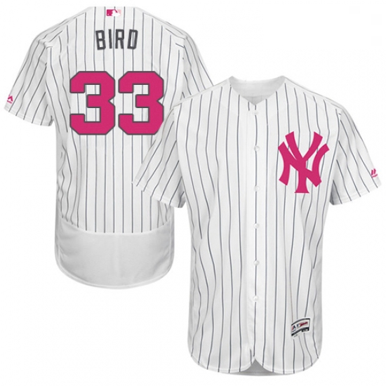 Mens Majestic New York Yankees 33 Greg Bird Authentic White 2016 Mothers Day Fashion Flex Base MLB J