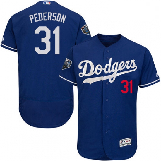 Mens Majestic Los Angeles Dodgers 31 Joc Pederson Royal Blue Flexbase Authentic Collection 2018 Worl