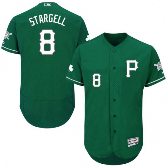 Mens Majestic Pittsburgh Pirates 8 Willie Stargell Green Celtic Flexbase Authentic Collection MLB Je