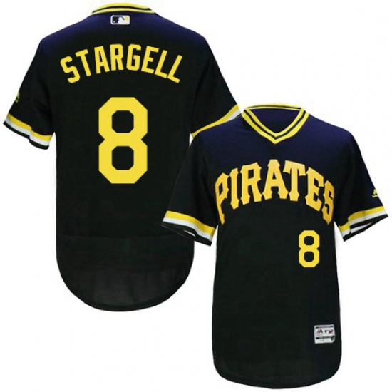 Mens Majestic Pittsburgh Pirates 8 Willie Stargell Black Flexbase Authentic Collection Cooperstown M