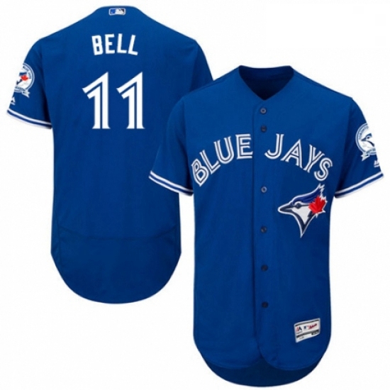 Mens Majestic Toronto Blue Jays 11 George Bell Royal Blue Alternate Flex Base Authentic Collection M